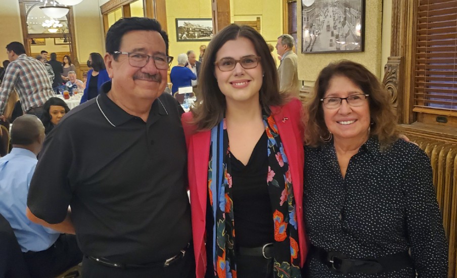 Secretary of State Jena Griswold with Gilbert and Diana Ortiz